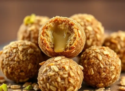 Boules d'avoine au beurre de pistache