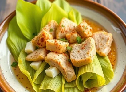 Tamales de poulet au fromage vert