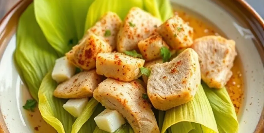 Tamales de poulet au fromage vert