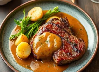 Steak haché à la sauce oignon