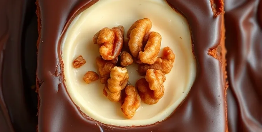 Carrés au chocolat et noix de grenoble