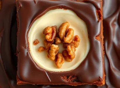 Carrés au chocolat et noix de grenoble
