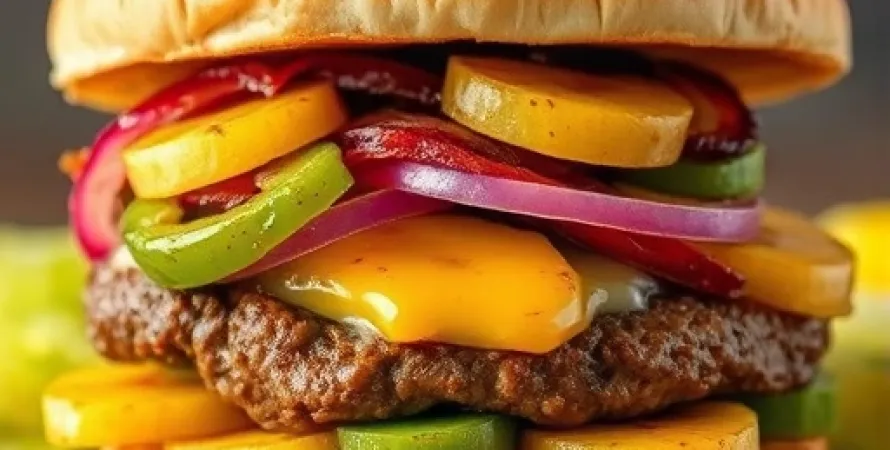 Burger géant à la viande hachée