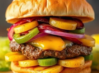 Burger géant à la viande hachée