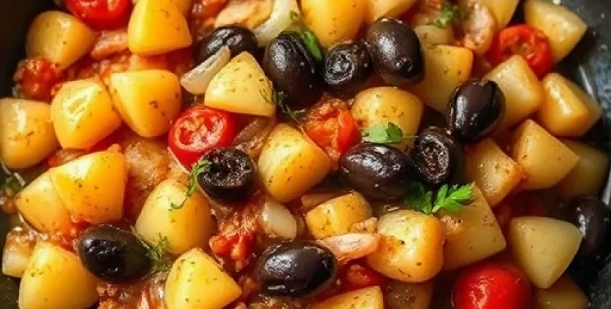 Ragout de pommes de terre aux olives