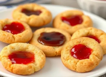 Biscuits au beurre avec confiture