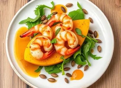 Crevettes au melon et paprika