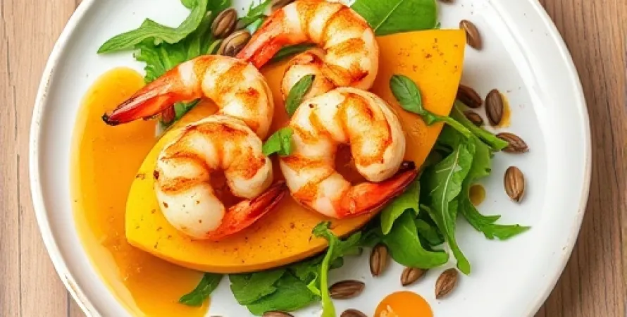Crevettes au melon et paprika
