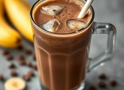 Boisson de petit-déjeuner au chocolat et banane