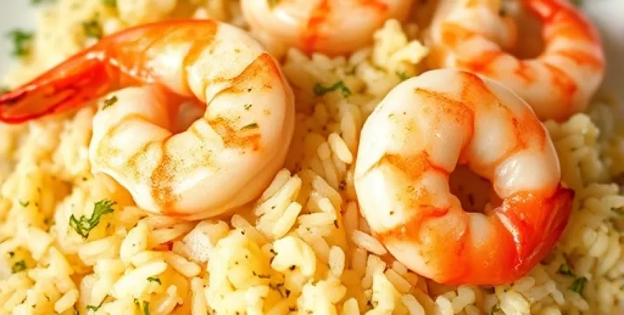 Pilaf de crevettes et pommes de terre