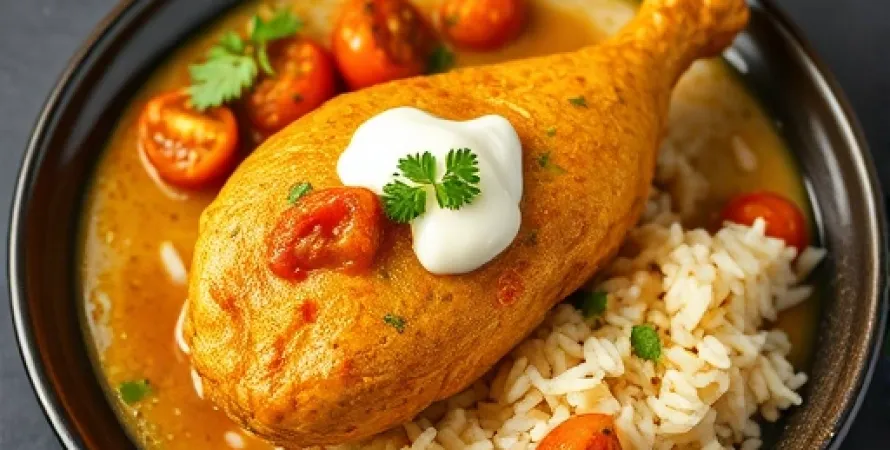 Poulet au curry avec chutney de mangue