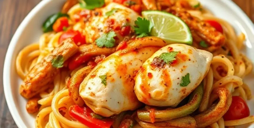 Poulet au tequila aux pâtes