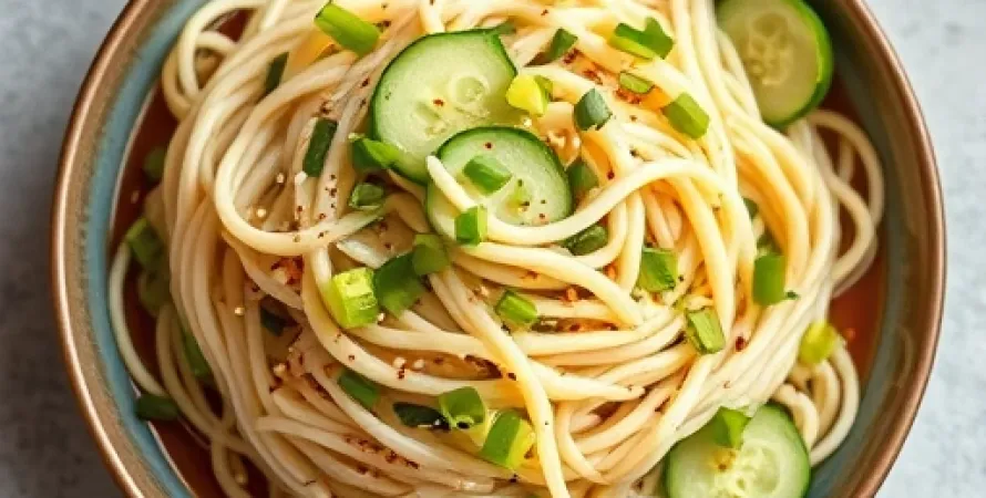 Salade de nouilles et concombre
