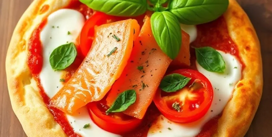 Pizza farcie au saumon italien