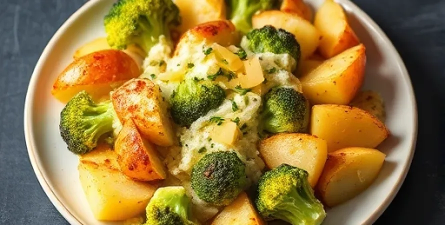 Gratin de pommes de terre et brocolis
