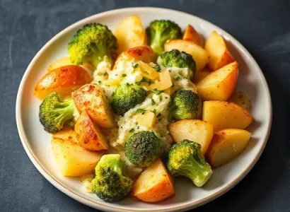 Gratin de pommes de terre et brocolis