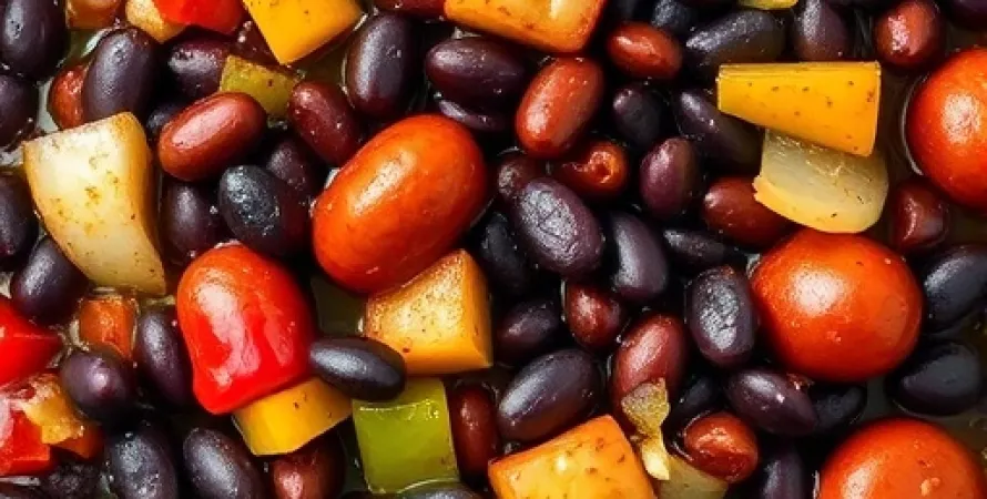 Haricots noirs antillais au rhum