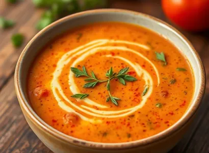 Soupe crémeuse aux tomates et estragon