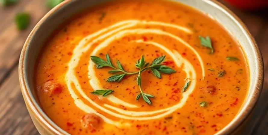 Soupe crémeuse aux tomates et estragon
