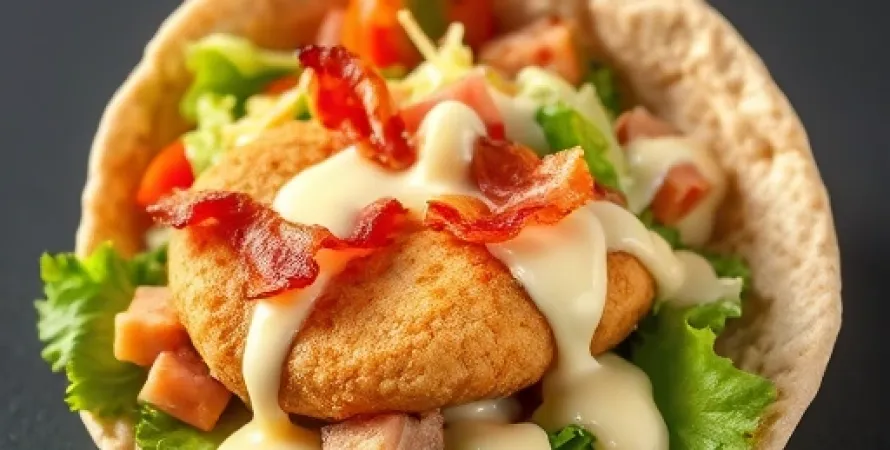 Wrap de poulet avec salade
