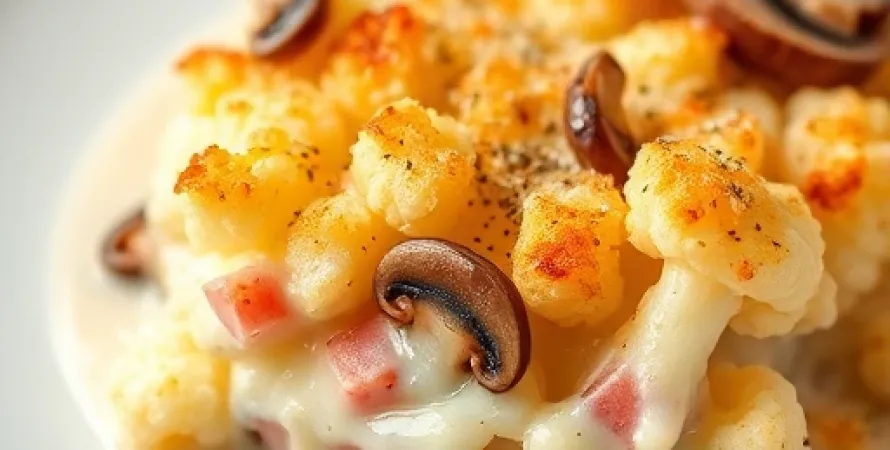 Gratin de chou-fleur au jambon