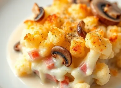 Gratin de chou-fleur au jambon