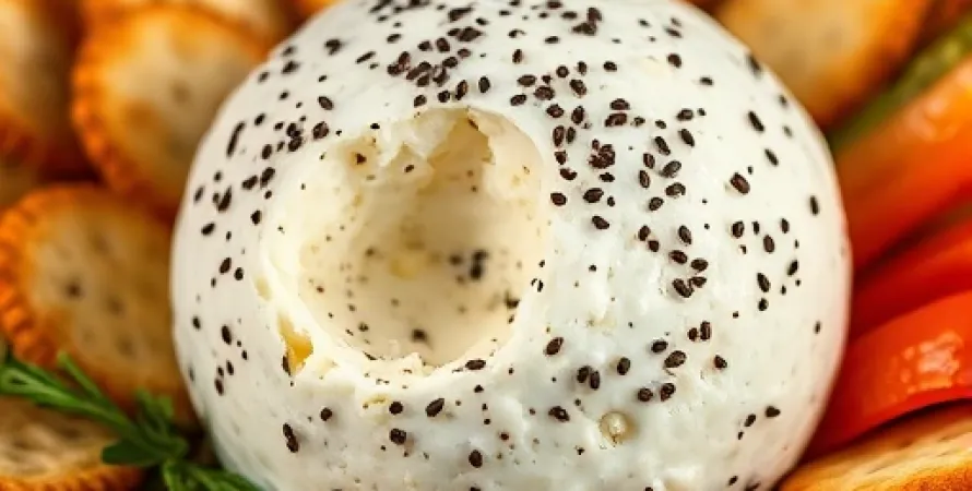 Boule de fromage au poivre et graines de lin