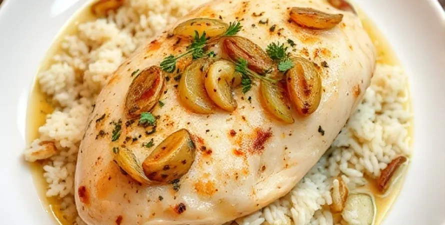 Poulet aux échalotes au vin blanc