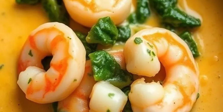 Crevettes sautées au moutarde