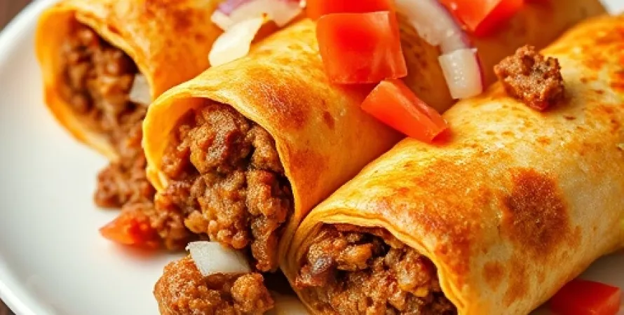 Chimichangas de boeuf haché