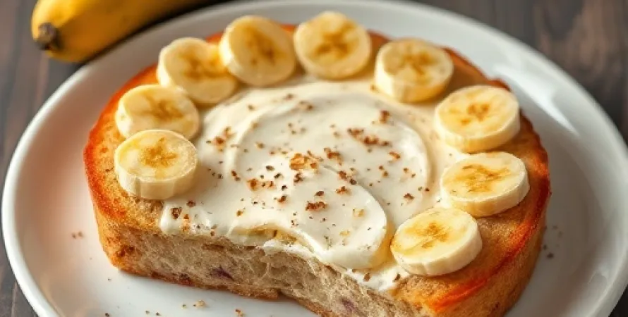 Pain au fromage créme aux bananes et noix