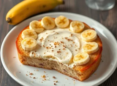 Pain au fromage créme aux bananes et noix