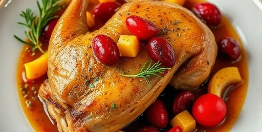 Poulet aux cranberries et ananas