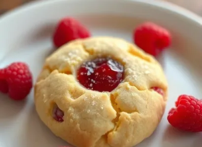 Cookies au beurre et aux framboises