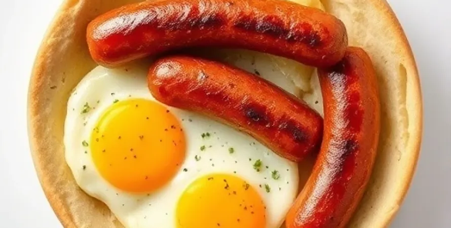 Saucisse et oeufs au four