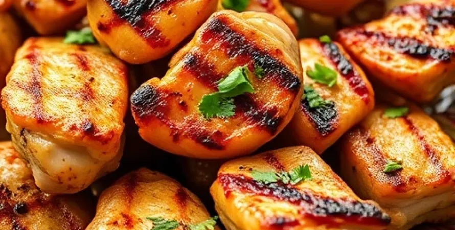 Brochettes de poulet marinées