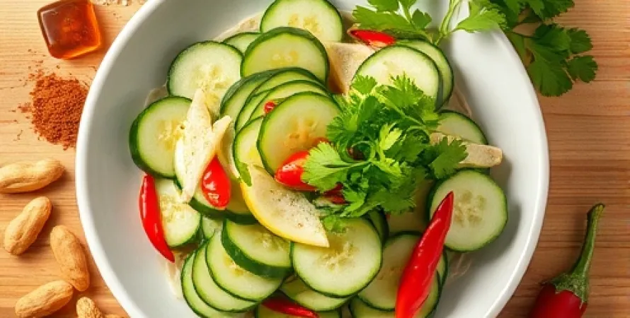 Condiment de concombre épicé