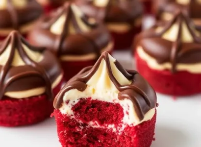 Bouchées de cake rouge au fromage créme