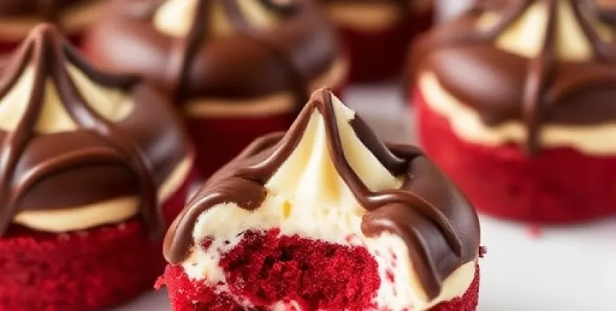 Bouchées de cake rouge au fromage créme