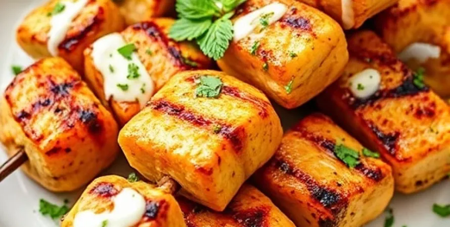 Brochettes de poulet au safran