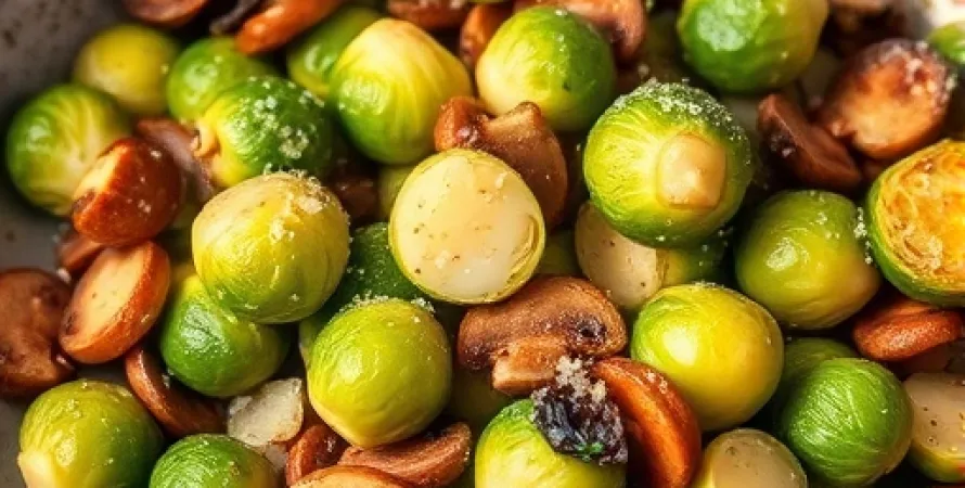 Saute de brussels et champignons