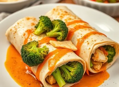 Rouleaux de poulet et brocolis