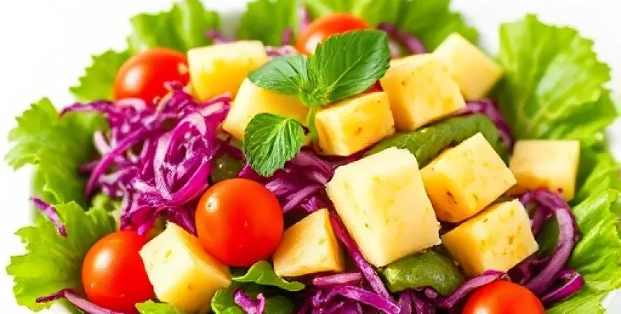 Salade verte aux ananas
