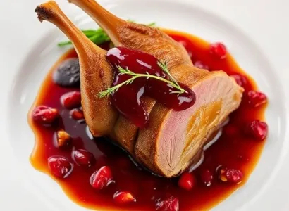 Canard au melasse de grenade et sauce de noix