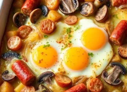 Gratin de saucisses et oeufs