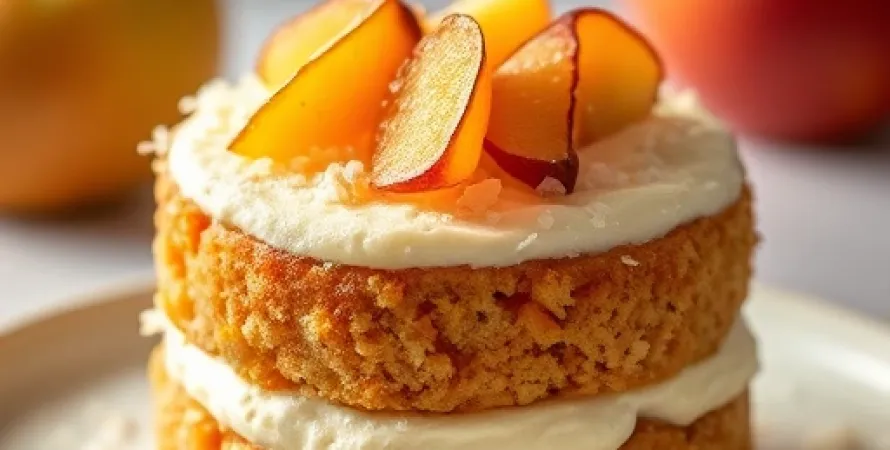 Gâteau aux pommes et crème fraîche