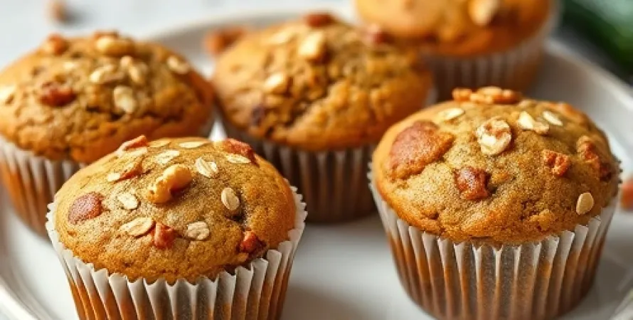 Muffins aux courgettes et noix