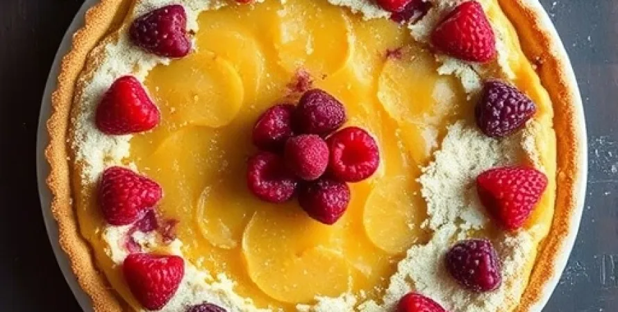 Tarte aux amandes et framboises