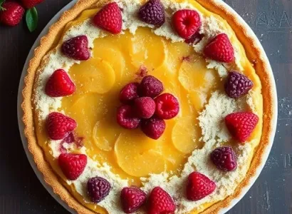 Tarte aux amandes et framboises