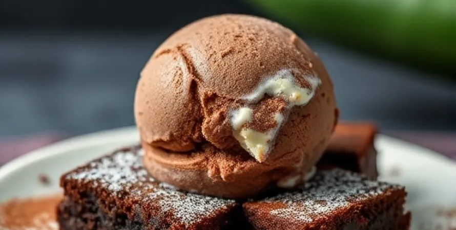 Glace au chocolat pour brownies de courgette